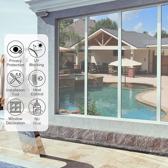 Kromapolis One Way Window Privacy Film Reflective Mirror Home Window Tint - Image 7