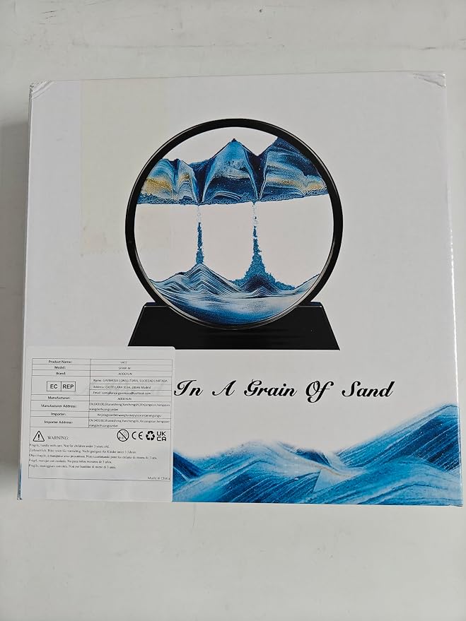 Aoderun Moving Sand Art Picture Round Glass 3D Deep Sea Sandscape in Motion - Image 7