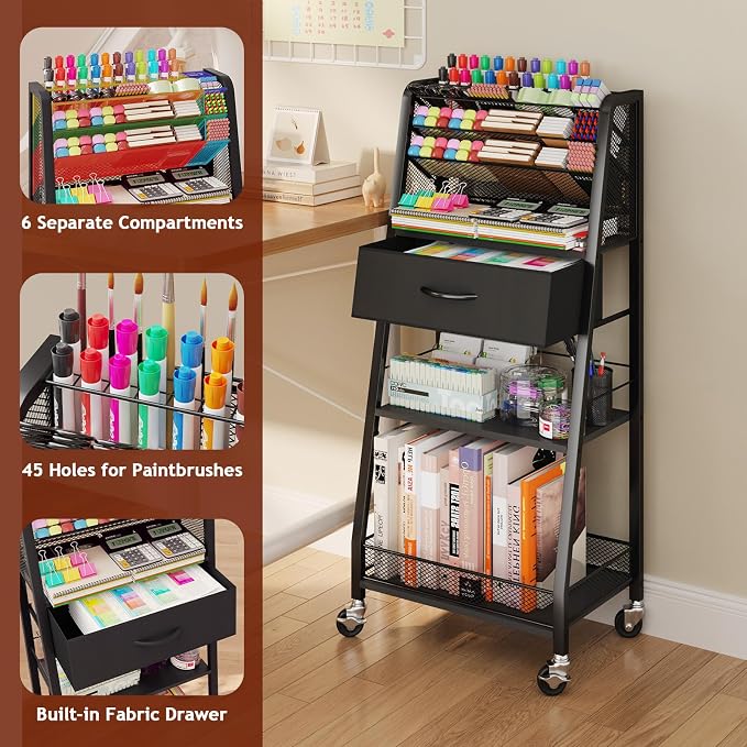 Homsorout 3 Tier Rolling Cart - Image 3