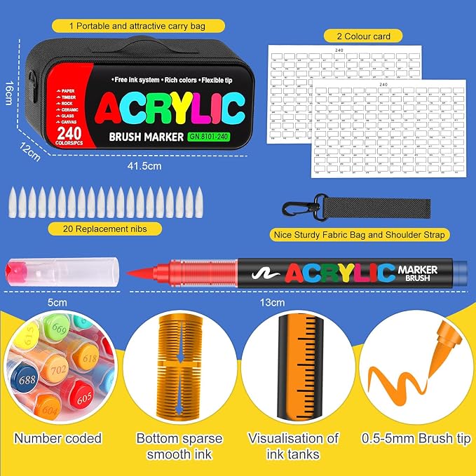 240 Colors Acrylic Paint Markers - Image 6