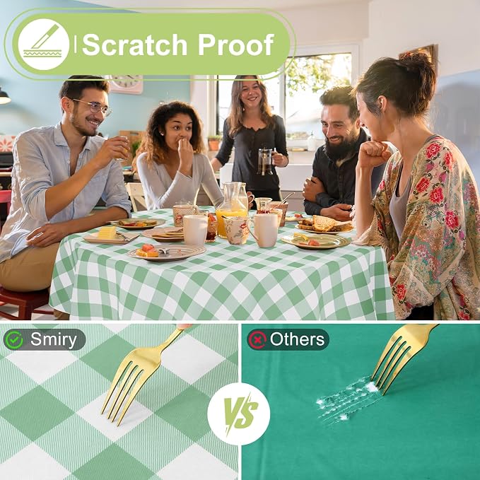 Smiry Plastic Table Cloth, Waterproof Vinyl Tablecloth - Image 5