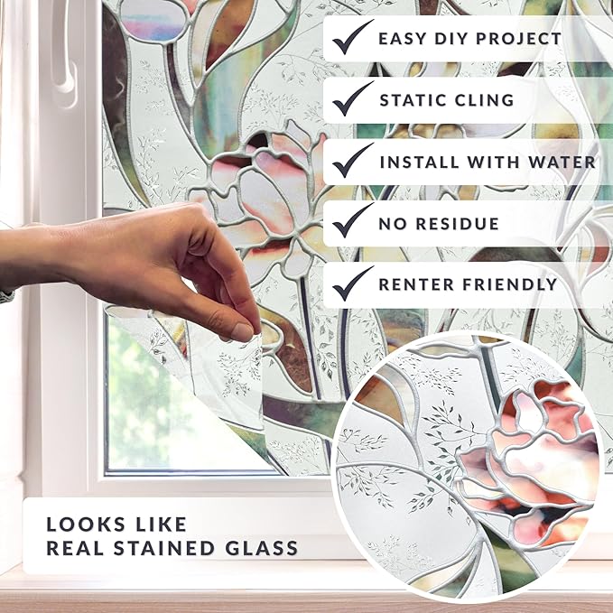 Begonia Window Privacy Film by Artscape - Image 2
