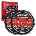 EZARC 7-1/4 Inch Circular Saw Blades 60T - Ultra Finish Wood Cutting Blade, Ultra-Thin 1.5mm Kerf, Non-Stick Coating, 2 Pack