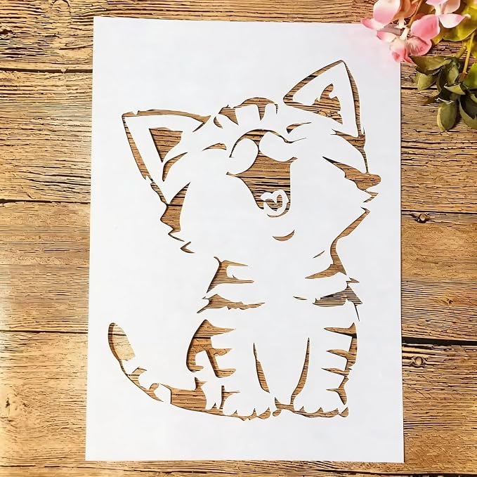 TIAMECH A4 Reusable Little Cat Stencil by TIAMECH