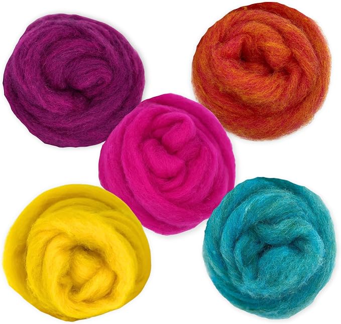 Corriedale Carded Sliver Wool Roving Variety Bundle | Best Core Wool by RevolutionFibers