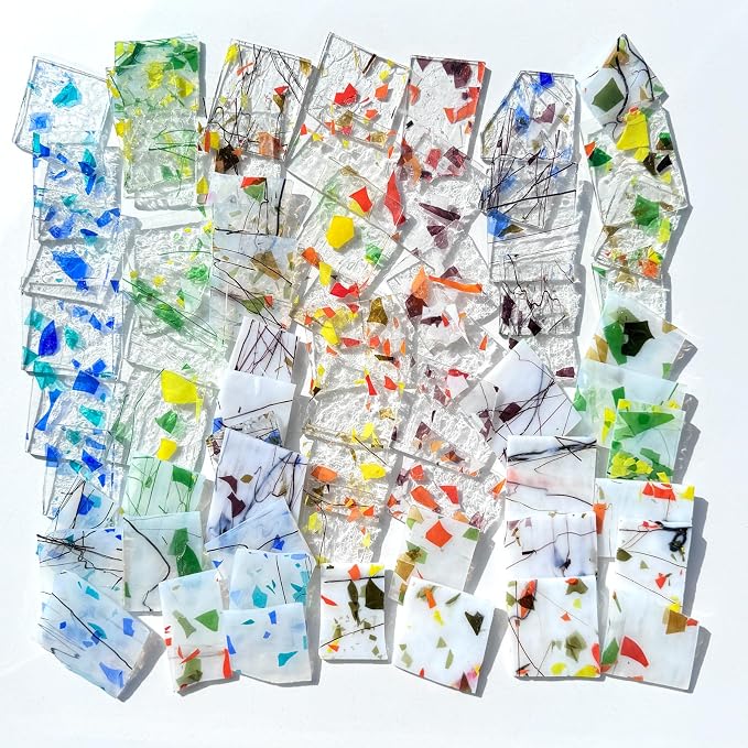 ILLUCKAI 2.2lb Stained Glass Scraps Floral Patterns Collection, Irregular - Image 4