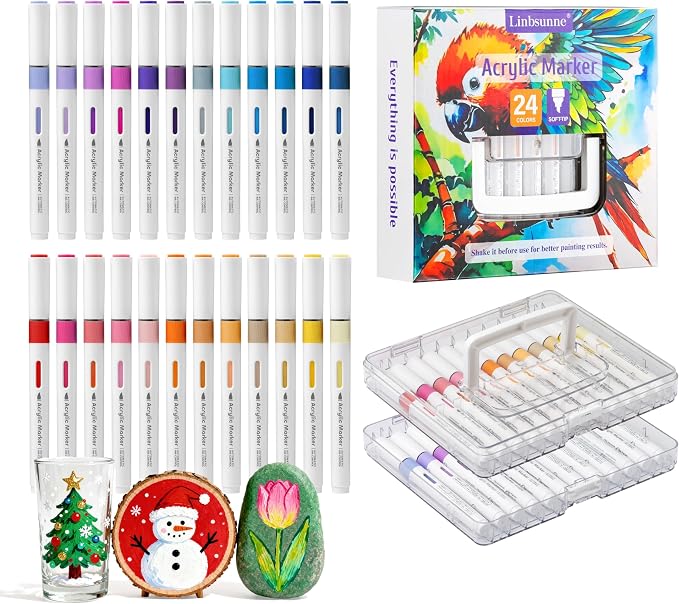 Linbsunne Paint Markers for Book Drawing, Coloring Illustrations, Card making by Linbsunne