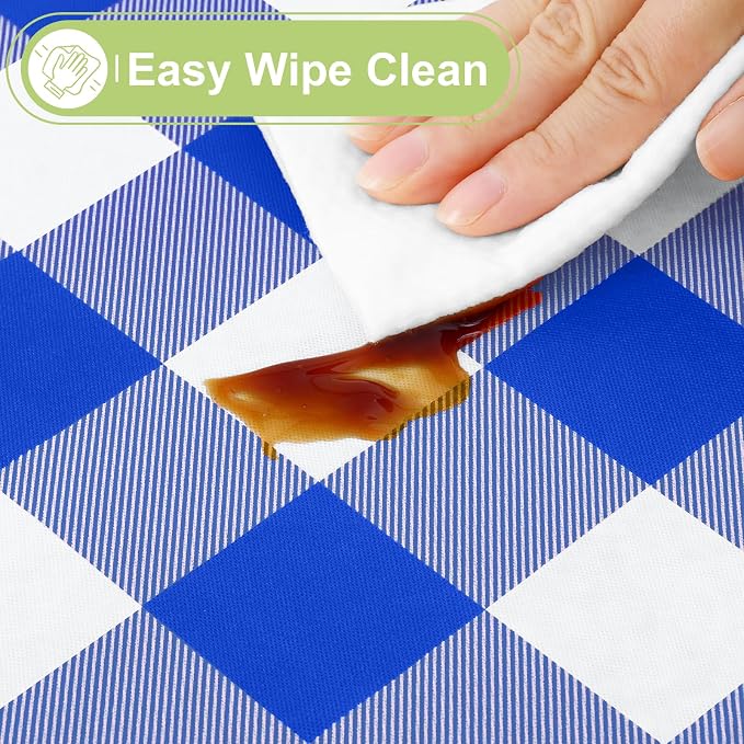 Smiry Rectangle Table Cloth, Waterproof Vinyl Tablecloth - Image 4