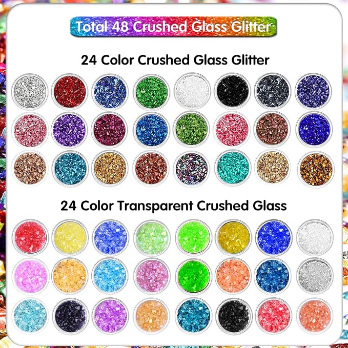 48 Box Crushed Glass Craft Glitter Fine - Image 2