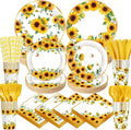 450 Pcs Sunflower Birthday Tableware Set Decorations Floral Paper Plates by Unknown