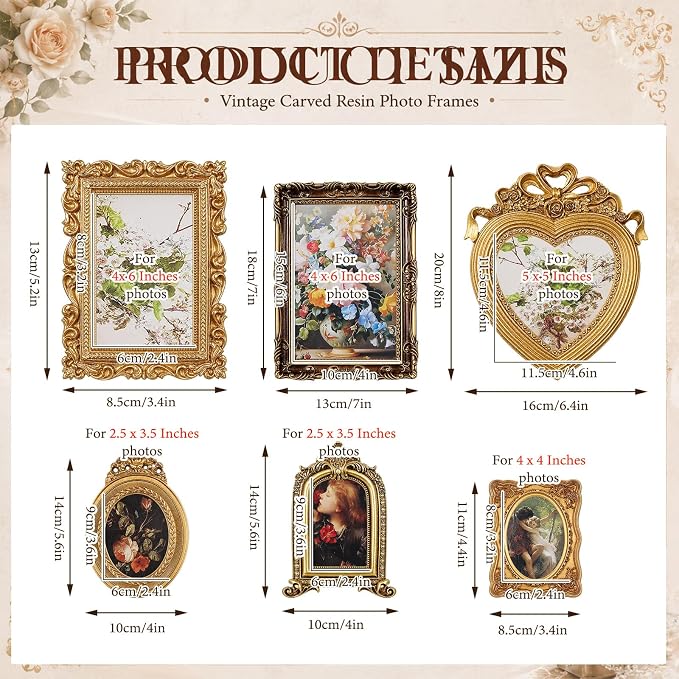 Wonderjune 11 Pcs Vintage Picture Frames Set - Image 3