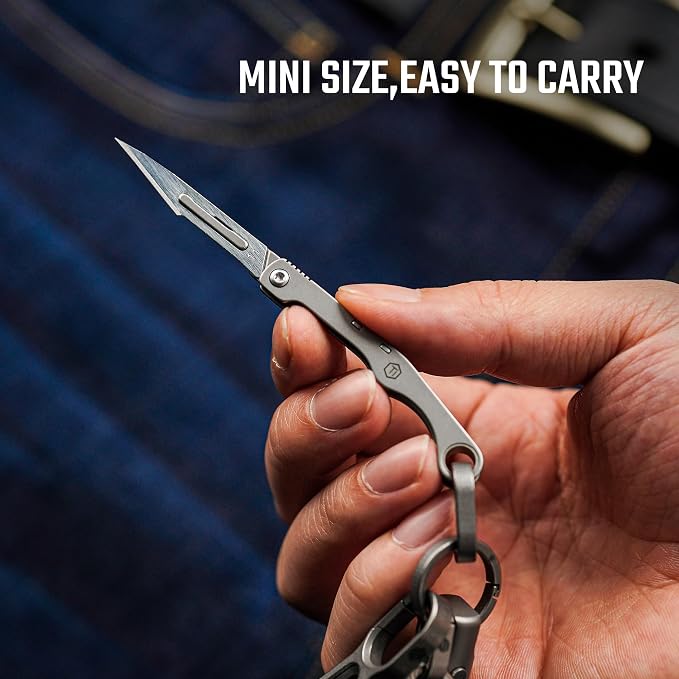KeyUnity KK13 Precision Craft Utility Blade Titanium Handle Mini Cutting Tool - Image 7