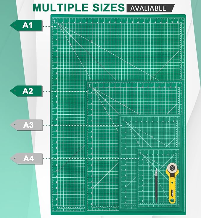 Density-upgraded 9"x12" Self Healing Cutting Mat, Idemeet Rotary Sewing Mat - Image 2