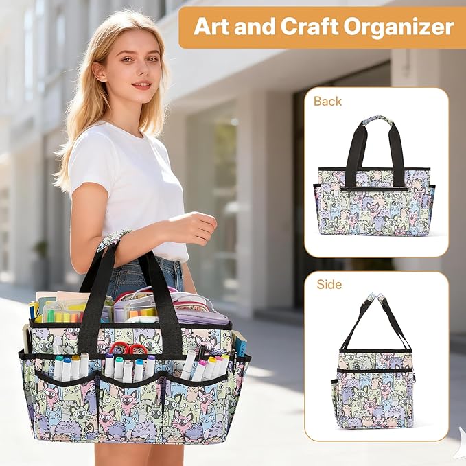 Craft Organizer Tote Bag, Art Organizer, Craft Caddy - Image 2