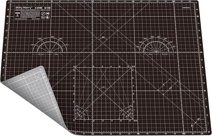 Self Healing Cutting Mat A2 18"x 24" Double Sided Black Mat by ShinyMerry