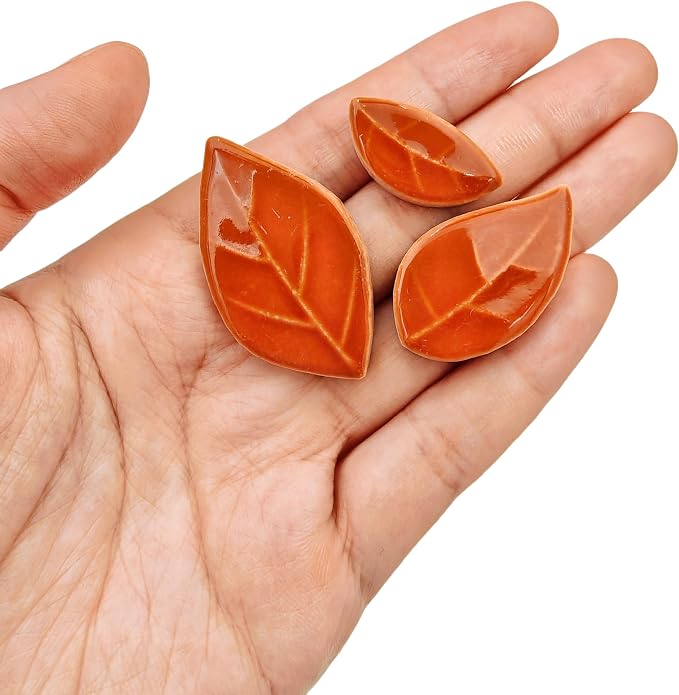 500g/1.1lb Leaf-Shaped Ceramic Mosaic Tiles, Ceramic Mosaic Pieces - Image 6