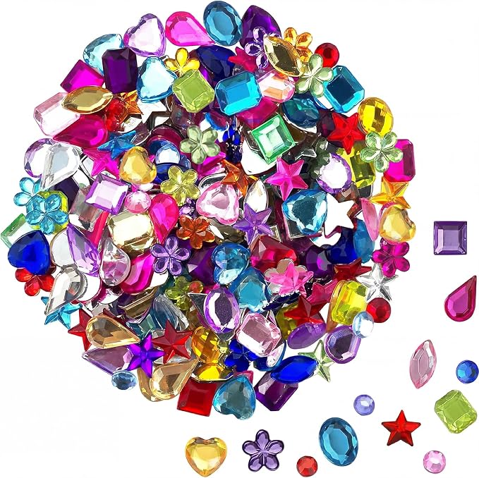 JPSOR 900pcs Gems Jewels for Crafts, Acrylic Flatback Rhinestones for Halloween by JPSOR