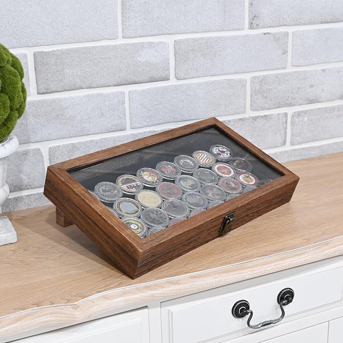 MOOCA Tempered-Glass Top Wooden Jewelry Display Case - Image 7