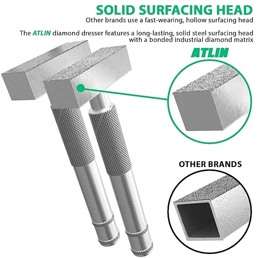 ATLIN Grinding Wheel Dressing Tool - 36 Grit & 120 Grit Diamond Dresser - True Up and Restore Grinding Wheels