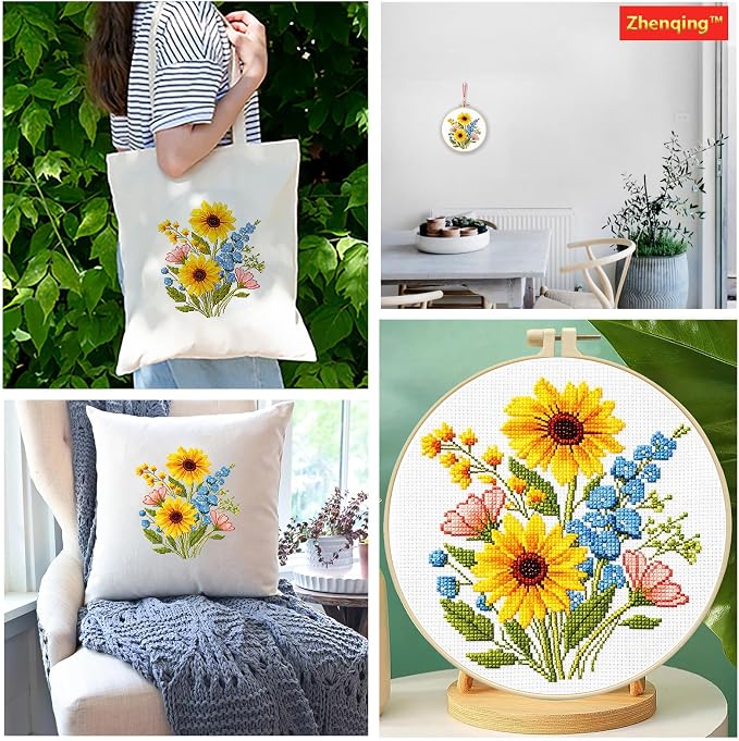 Zhenqing Sunflower Bouquet Cross Stitch Kit - Image 8