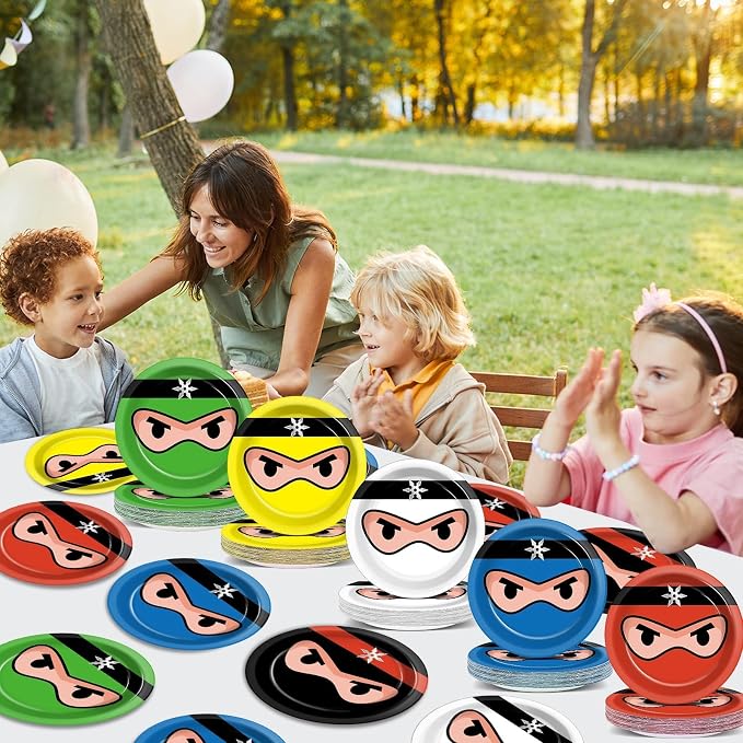 Naozinebi 72PCS Ninja Birthday Plates Karate Party Supplies Ninja Warrior - Image 5