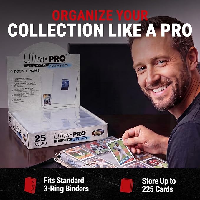 Ultra Pro Card Pages for Binders – 9 Pocket Trading Card Binder Pages – Silver - Image 6