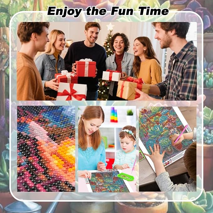 VeGuude Diamond Art Kits for Adults, Succulent Plants Diamond Paintings Kits - Image 9