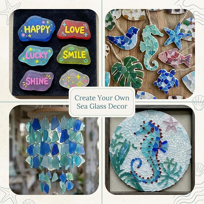 Jetec Sea Glass for Crafts Pieces Decor Flat Frosted Sea Glass Vase Filler - Image 2