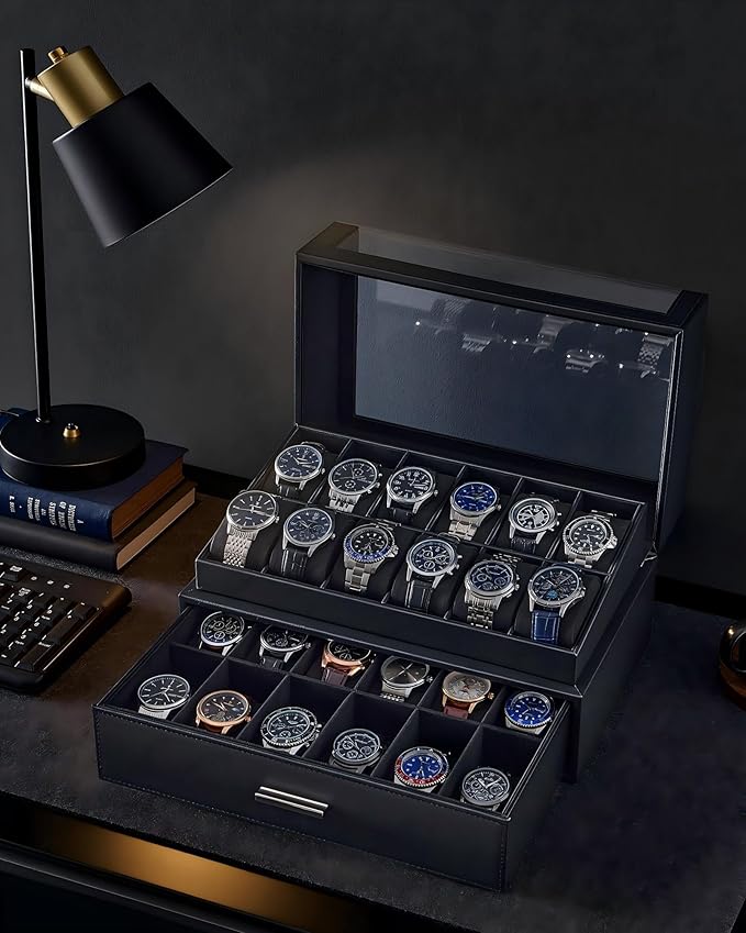 ProCase Watch Box for Men, 24 Slots Watch Display Holder - Image 2