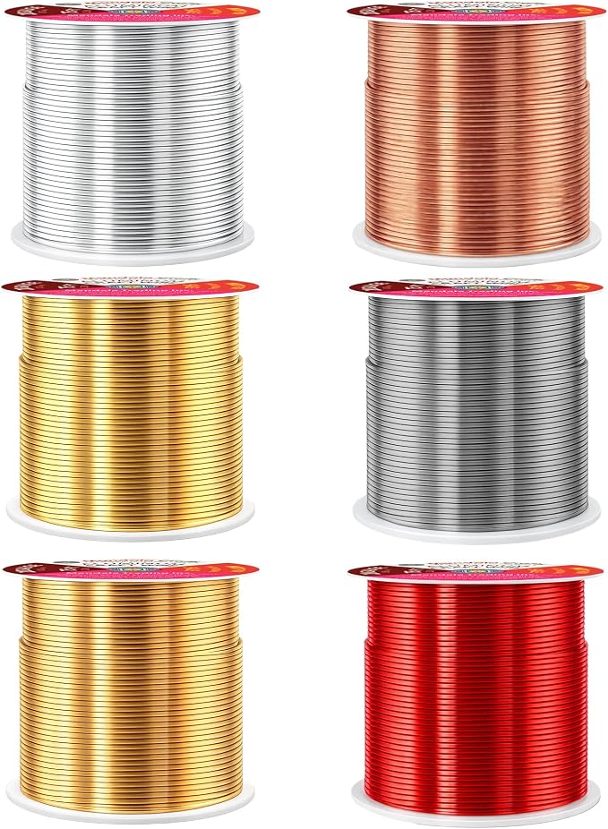 Mandala Crafts 20 GA Gray Copper Red Assorted Anodized Aluminum Craft Wire | - Image 2