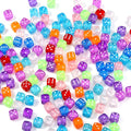200Pcs Acrylic Dice Beads, 8mm/0.3in Colorful Clear Dice Beads by Unknown