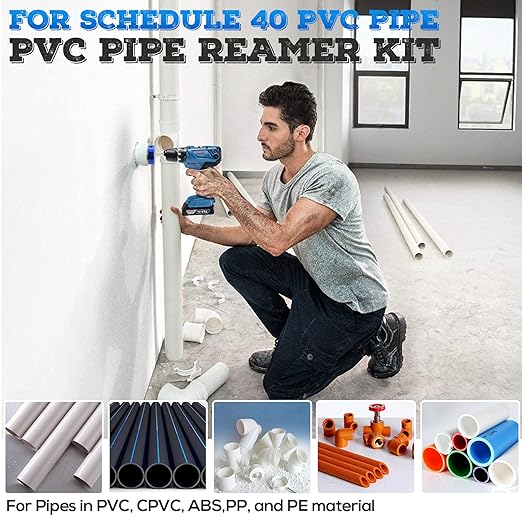 PVC Pipe Reamer 2 Inch, PVC Socket Saver, Fit Into Standard 1/2" Drills