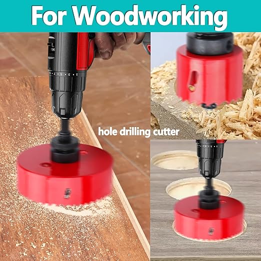 8-1/12 inch / 205mm Hole Saw with 1 Pc SDS Plus Arbor and 1 Pc Hex Shank Arbor,HSS Bi-Metal Hole Drilling Cutter for Wood Boards Plastic and Thin Metal (8-1/12 inch / 205mm)