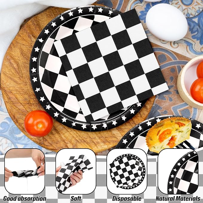 Zhehao 120 Pcs Disposable Paper Plates and Napkins Bulk Birthday Party - Image 4