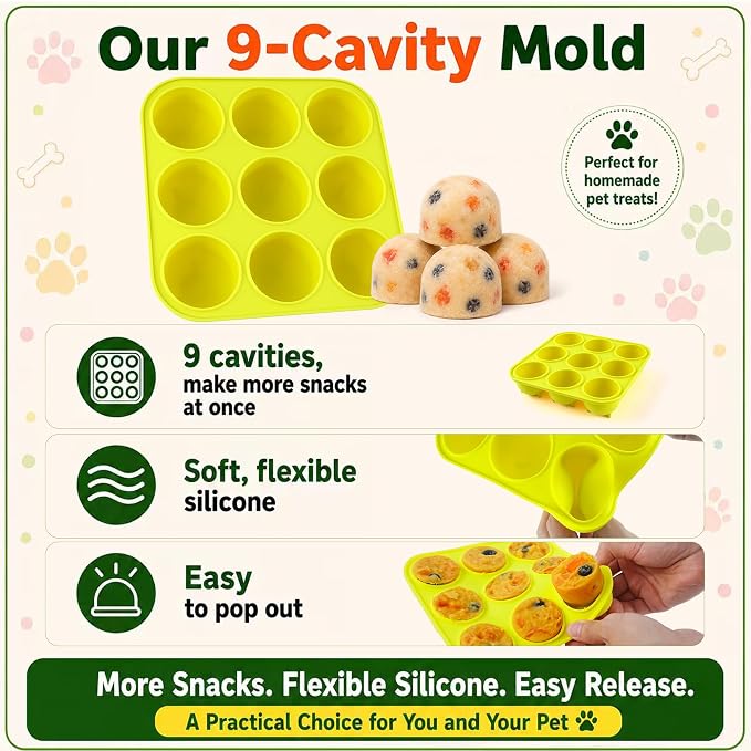 9-Cavity Silicone Freezer Dog Treat Mold - Image 4