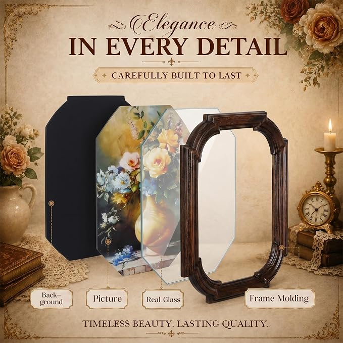 Wonderjune 5 Pcs Vintage Picture Frames Set - Image 4