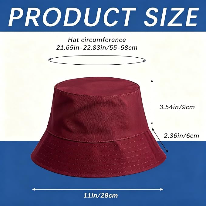 Bucket Hats Bulk Solid Color DIY Blank Hat Bucket Hats - Image 2
