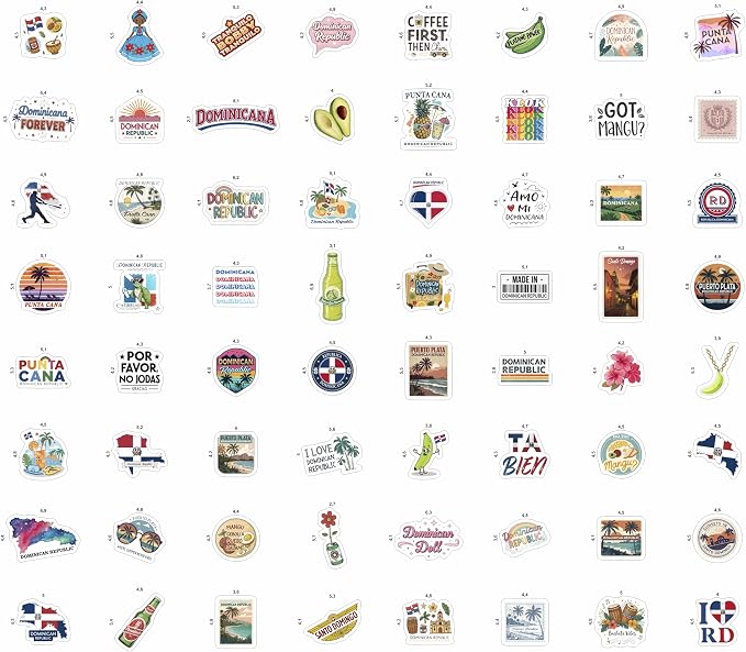 100Pcs Dominican Republic Stickers - Image 3