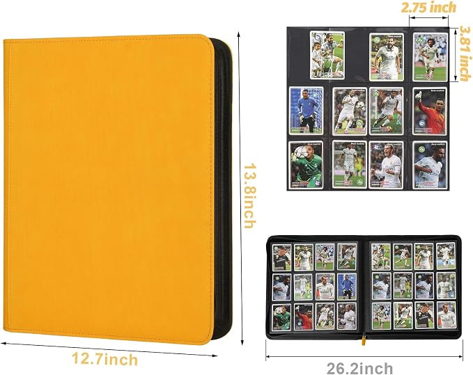 12 Pocket Ringless Side Loading Trading Card Binder, 720 Cards PU Fixed Page - Image 2