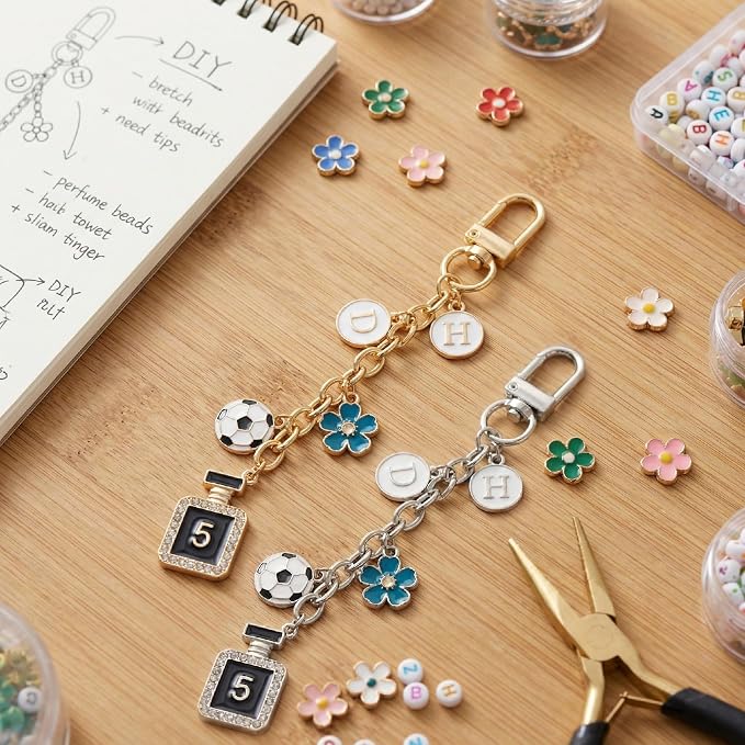 Hzopcw 20pcs Keychain Making Kit, Key Ring Swivel Snap Hook Chains, Alloy - Image 7