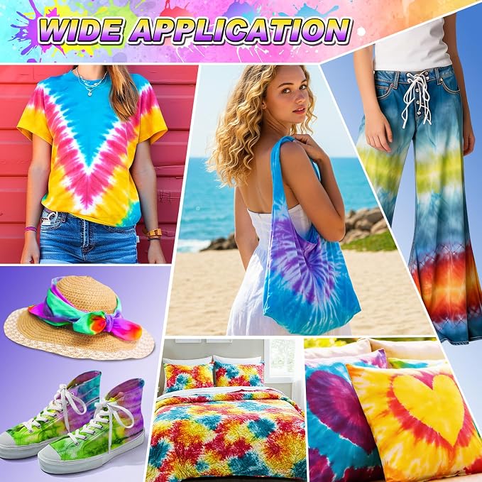 Tie Dye Kit, 24 Colours Fabric Tyedyedye Kit | Non-Toxic, - Image 6
