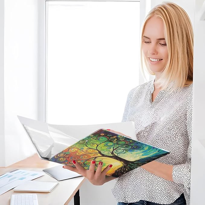 Tree of Life Round Ring Binders 1.5 Inch Rainbow Colorful 3 Ring Clipboard - Image 5