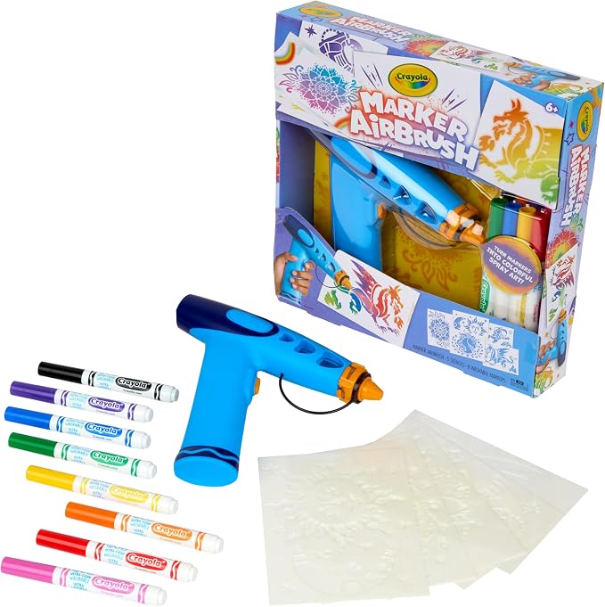 Crayola Marker Airbrush Spray Art Kit, Battery-Powered Sprayer - Image 2