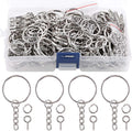 Swpeet 450Pcs 1" 25mm Sliver Key Chain Rings Kit, Including 150Pcs Keychain by Swpeet