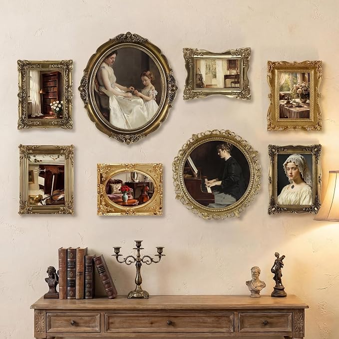 8 Pcs Vintage Picture Frames Set - Image 5