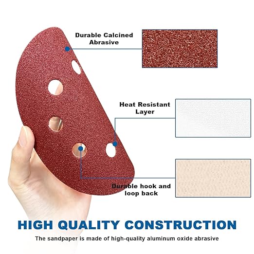 5 Inch 8 Hole Sanding Discs, 150 PCS 80 Grit Hook and Loop Sandpaper, Round Aluminum Oxide Sand Paper Discs for Random Orbital Sander
