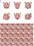 ‍ Pink Fairy Patchwork Cotton Fabric Panel – 6 Designs + Bonus Patchwork Sheet by FabricsTown