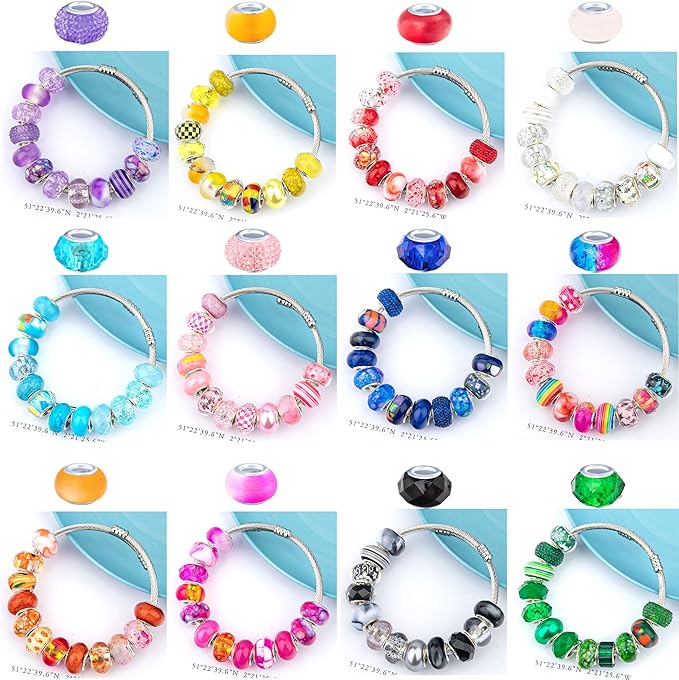 220 Pcs European Large Hole Spacer Beads, Zyehxed Assortment European Craft - Image 4