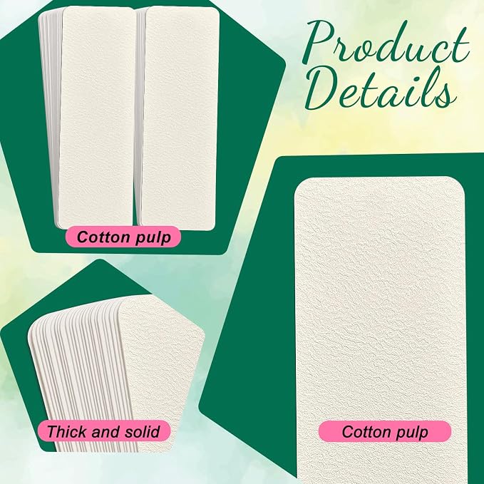 50 Pieces Watercolor Paper Blank Bookmarks - Image 4