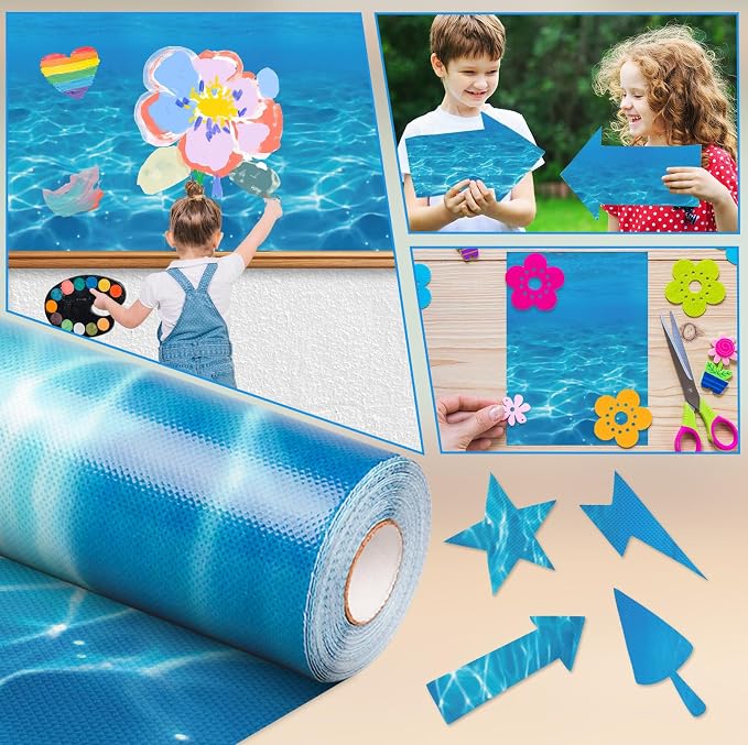 Inkspire Ocean Sea Bulletin Board Paper Roll, 14.8FTx18.5IN Large Reusable - Image 5